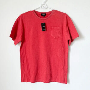 NWT Kidpik Boy Garment Dyed 100% Cotton Red Pocket Short Sleeve Pocket Shirt XL